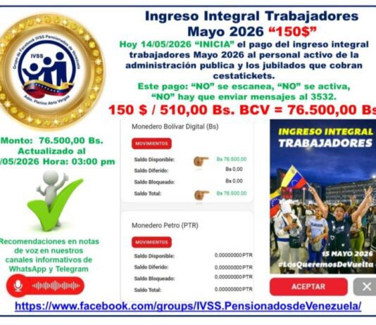 Monto| Inicia pago del Ingreso por Guerra Económica