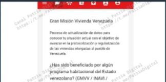 Patria inició registro de beneficiarios de la Gran Misión Vivienda Venezuela