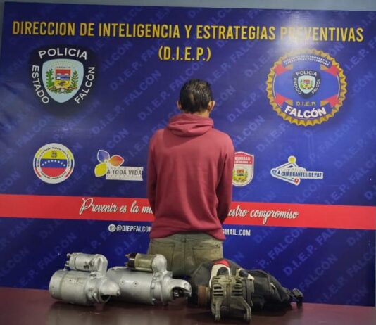 Coro| Detenido por comercializar objetos provenientes del delito