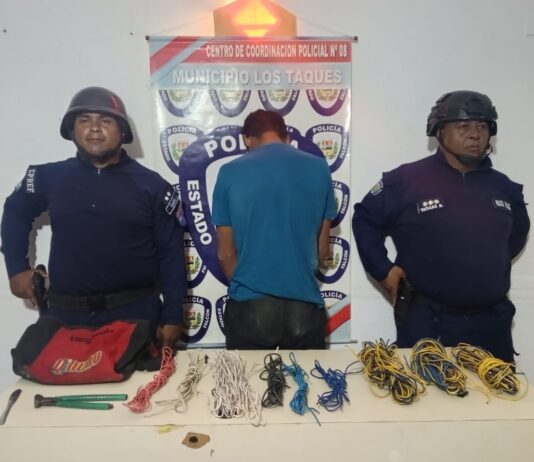 Atrapan en persecución a joven con cableado eléctrico en Judibana