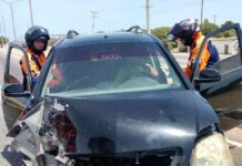 Colisión de frente en El Cardón deja un conductor herido