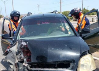 Colisión de frente en El Cardón deja un conductor herido