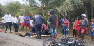 Joven de 18 años termina hospitalizado tras colisión en Tucacas