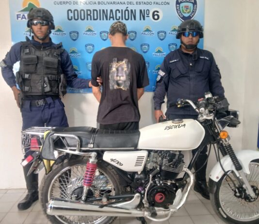 Detenido por resistencia a la autoridad y ultraje a funcionarios en el municipio Falcón