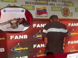 Le incautan revólver .38 a sexagenario en Coro