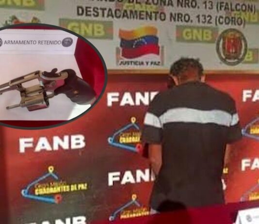 Le incautan revólver .38 a sexagenario en Coro