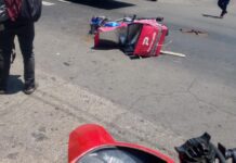 Delivery resulta lesionado tras colisionar contra un Jeep en la calle Ayacucho