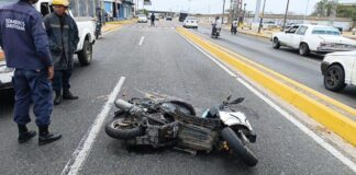 Docente resulta herida en accidente en la avenida Rafael González de Punto Fijo