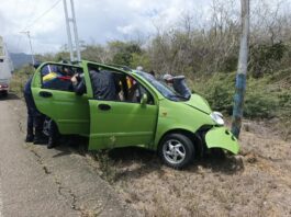 Auxiliar de enfermería resulta lesionada tras choque contra un poste en la Morón-Coro