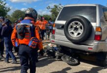 Joven resultó lesionado en colisión entre moto y carro en la avenida Tirso Salaverría de Coro