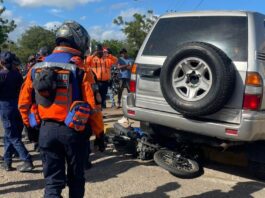 Joven resultó lesionado en colisión entre moto y carro en la avenida Tirso Salaverría de Coro