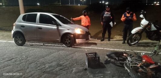 Motorizado colisionó en el distribuidor Bolívar de Punto Fijo