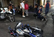 Dos lesionados tras colisión entre motos y vehículo que se dio a la fuga en el centro de Punto Fijo