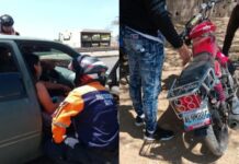 Vídeo| Comerciante lesionada tras colisión entre auto y moto en la Intercomunal Alí Primera
