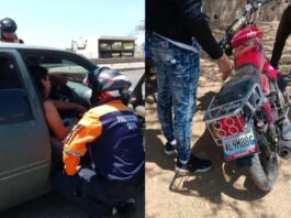 Vídeo| Comerciante lesionada tras colisión entre auto y moto en la Intercomunal Alí Primera
