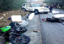 Colisión entre camioneta y dos motos deja tres fallecidos en Mérida