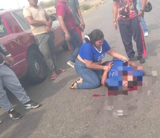 Mototaxista resulta lesionado tras impacto vehicular en la avenida Chema Saher de Coro