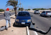 Mujer resulta lesionada en colisión por alcance en Punta Cardón