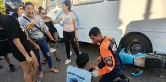 Colisión deja a un motorizado lesionado tras maniobra indebida del conductor de un autobús
