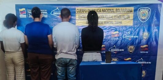 Cuatro personas detenidas por robo y agresiones en Puerto Cumarebo