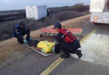 Joven resulta herido tras impactar su camión contra la defensa vial en la carretera Coro – Punto Fijo