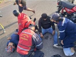 Accidente entre dos motos en la Variante José Leonardo Chirino de Coro deja dos lesionados